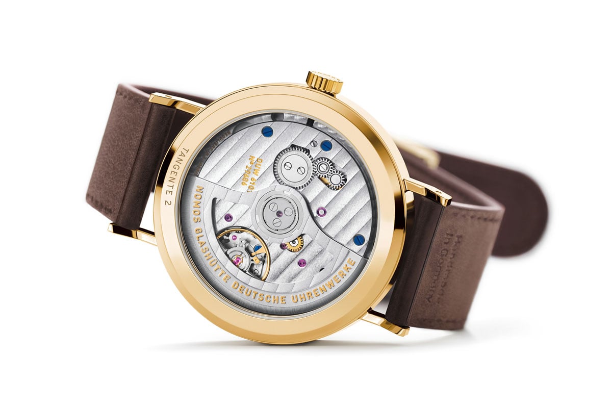 Nomos Glashütte Tangente neomatik Update 38, gold, case bak