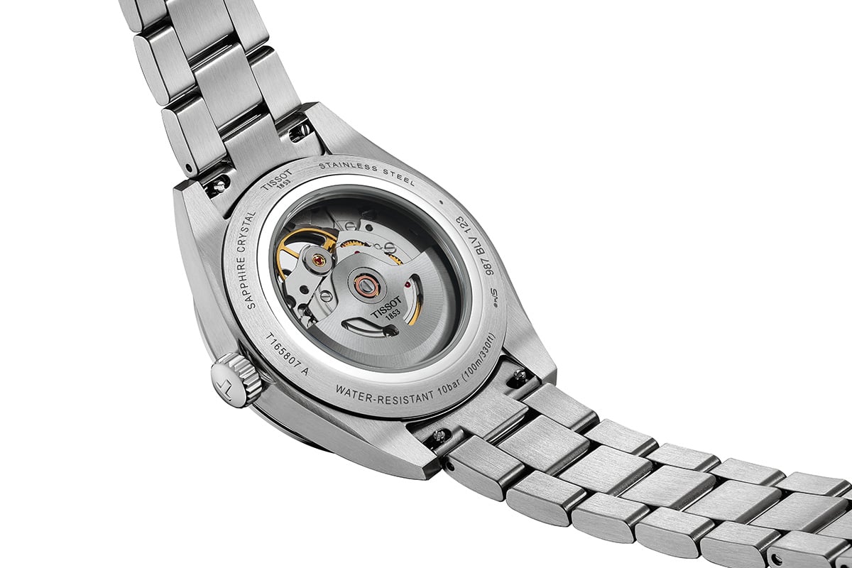 Tissot Gentleman 38mm, case back and movement
