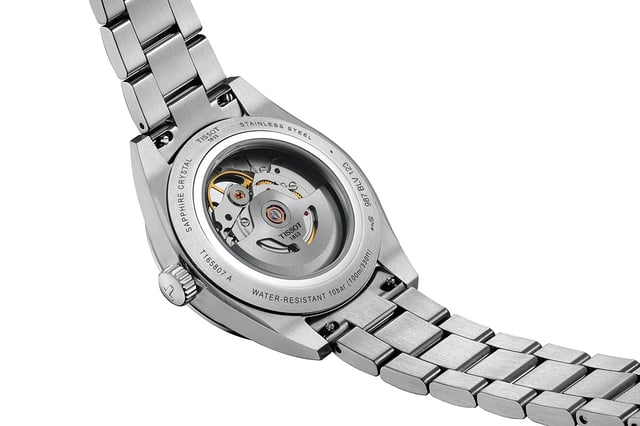 Tissot Gentleman 38mm, case back and movement