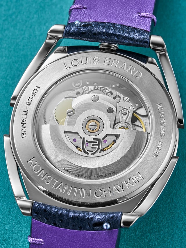 Louis Erard x Konstantin Chaykin Unfrogettable Brown: case back
