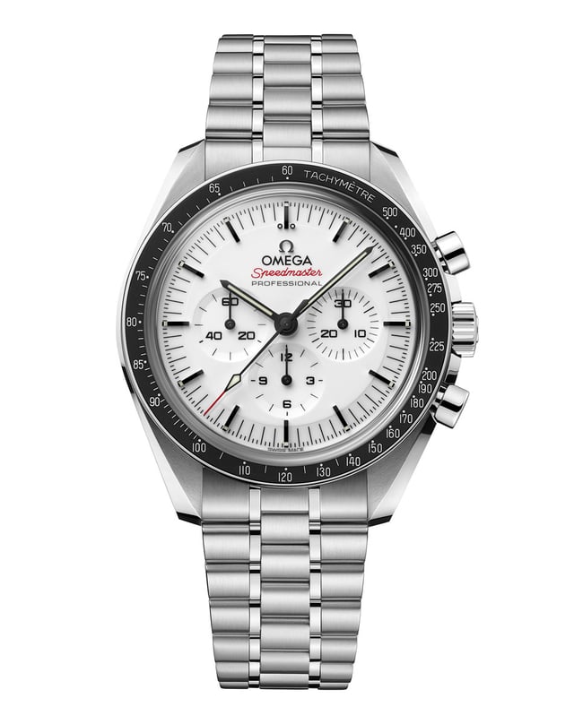 Omega: Speedmaster Professional Moonwatch with white dial, sapphire crystal, and transparent case back Ref. 1.310.30.42.50.04.001