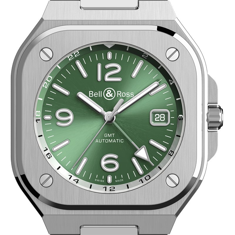 Bell & Ross BR-05 GMT Green Steel: dial