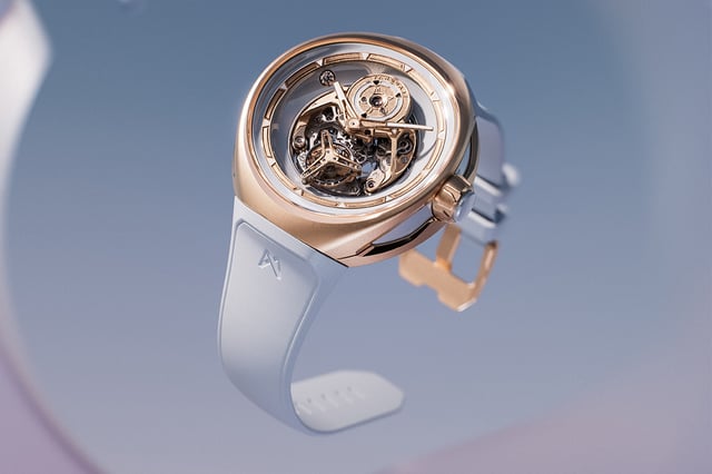 Vanguart Orb Blue Ceramic Rose Gold