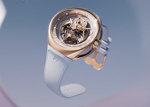 Vanguart Orb Blue Ceramic Rose Gold