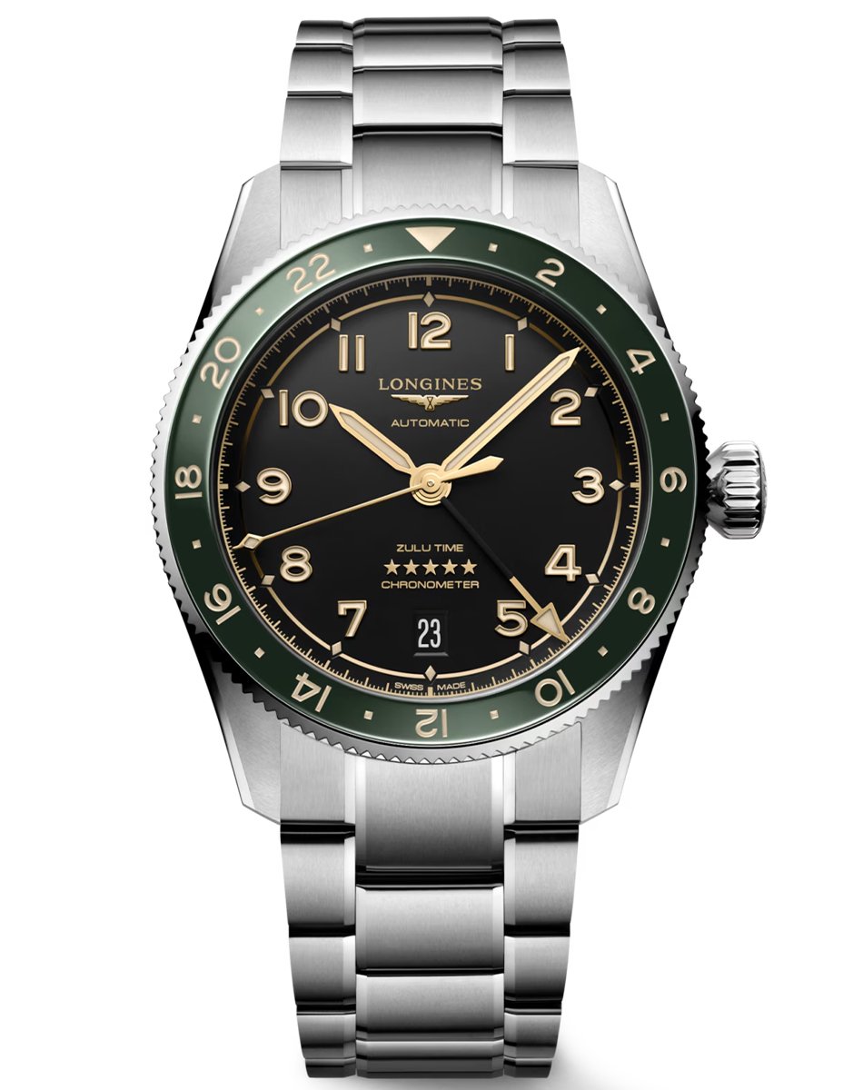 GMT: Longines – Spirit Zulu Time, stainless steel watch with automatic movement and GMT function