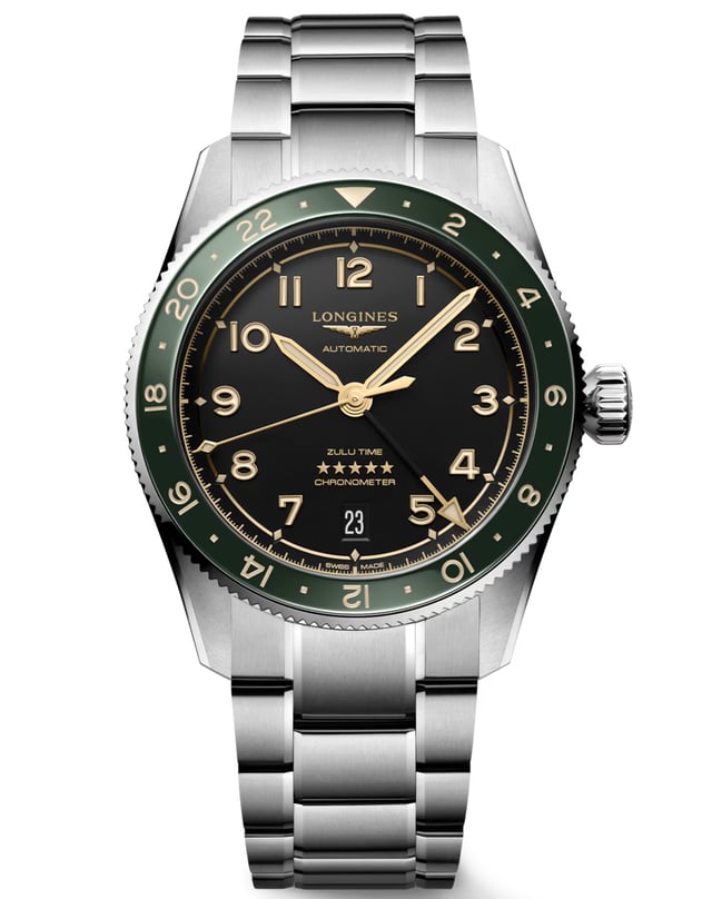 GMT: Longines – Spirit Zulu Time, stainless steel watch with automatic movement and GMT function