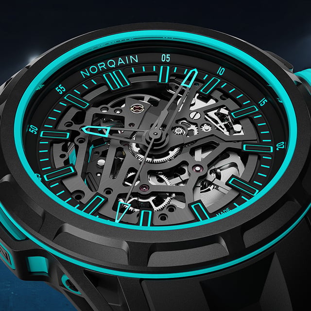 Norqain Wild ONE Skeleton X-Lite Turquoise: dial