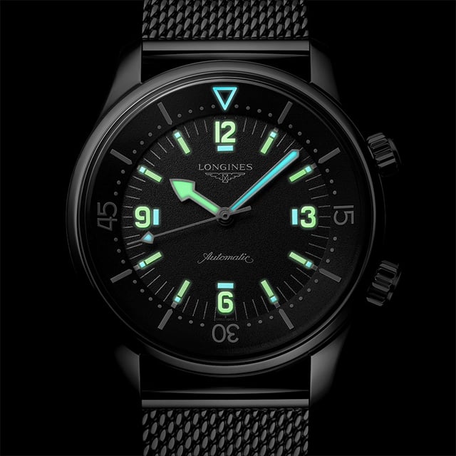 Longines Legend Diver 59 L3.795.4.59.9, dial, night