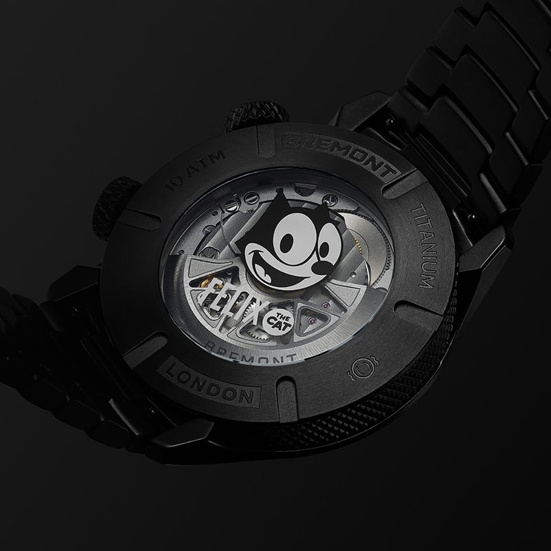 Bremont Altitude MB Meteor Felix the Cat, case back