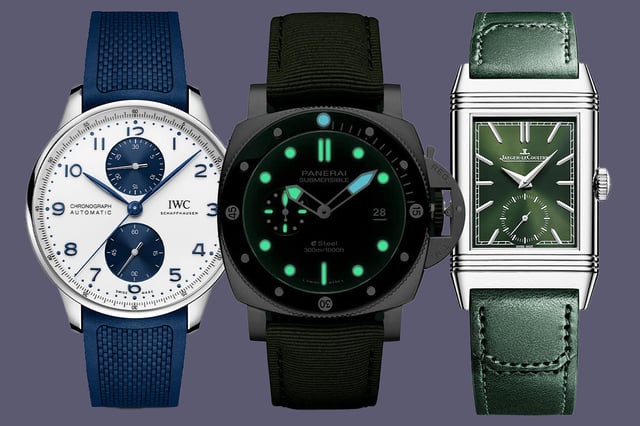 IWC, Panerai, Jaeger-LeCoultre, chronograph, dive watch, and dress watch