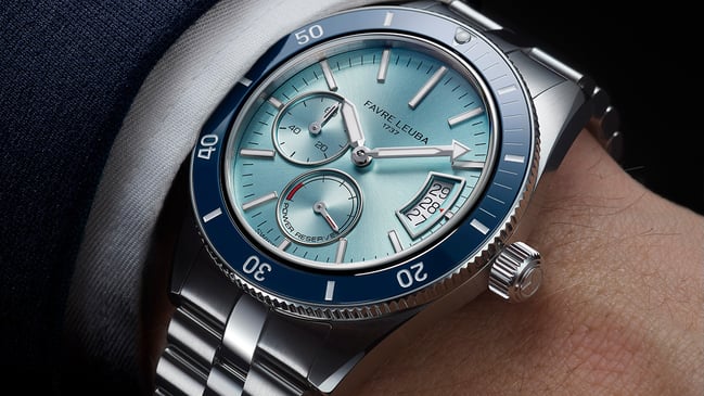 Favre Leuba Deep Raider Power Reserve, Ice Blue, title