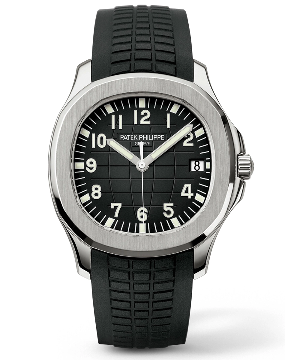 Highly coveted by many: Patek Philippe Aquanaut, stainless steel automatic watch with rubber strap