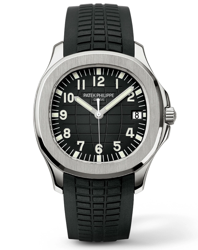 Highly coveted by many: Patek Philippe Aquanaut, stainless steel automatic watch with rubber strap