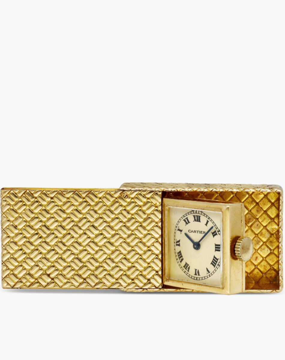 Cartier – Purse Watch, golden vintage pocket watch