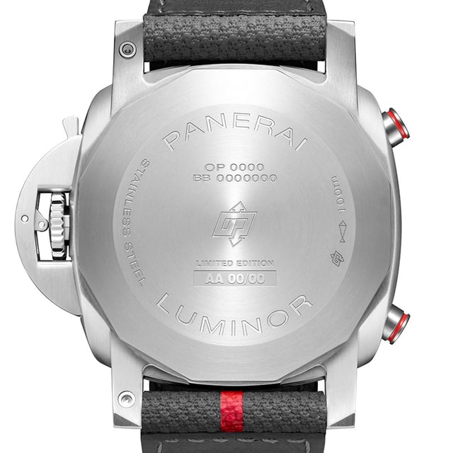 Panerai Luminor Luna Rosso Chrono: case back