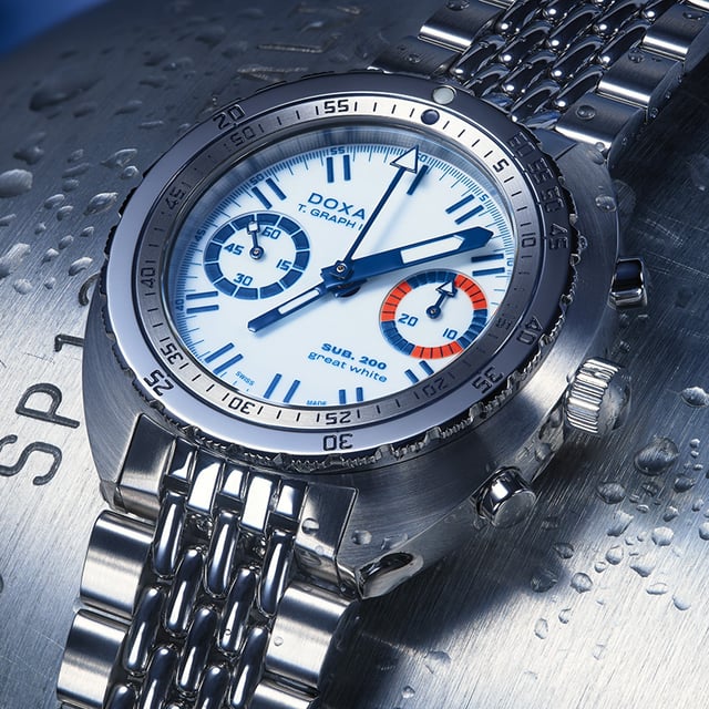Doxa SUB T.Graph II ‘Great White’ Topper Edition: Dial