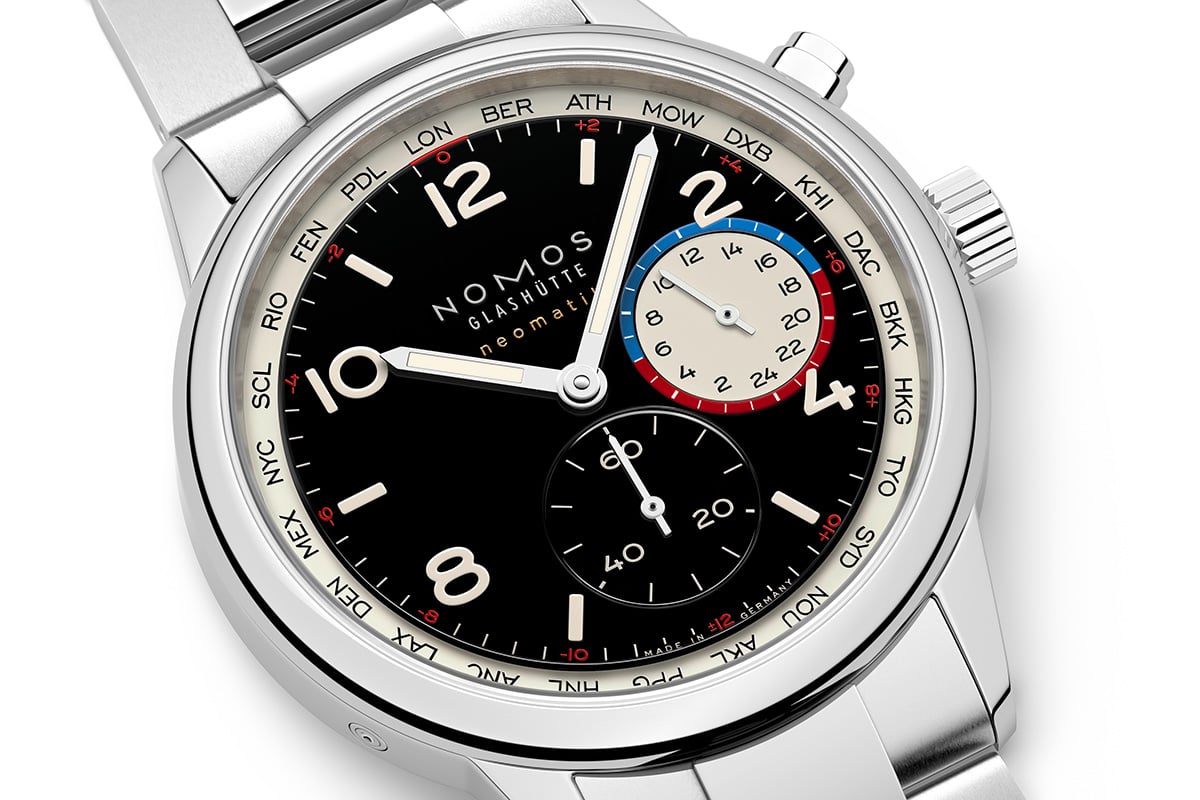 Nomos Glashütte Club Sport neomatik Worldtimer dark: dial