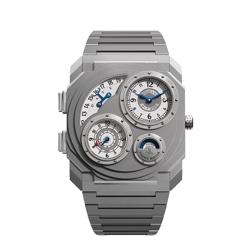 Bulgari Octo Finissimo Dual Time x Vianney Halter, titanium: Front