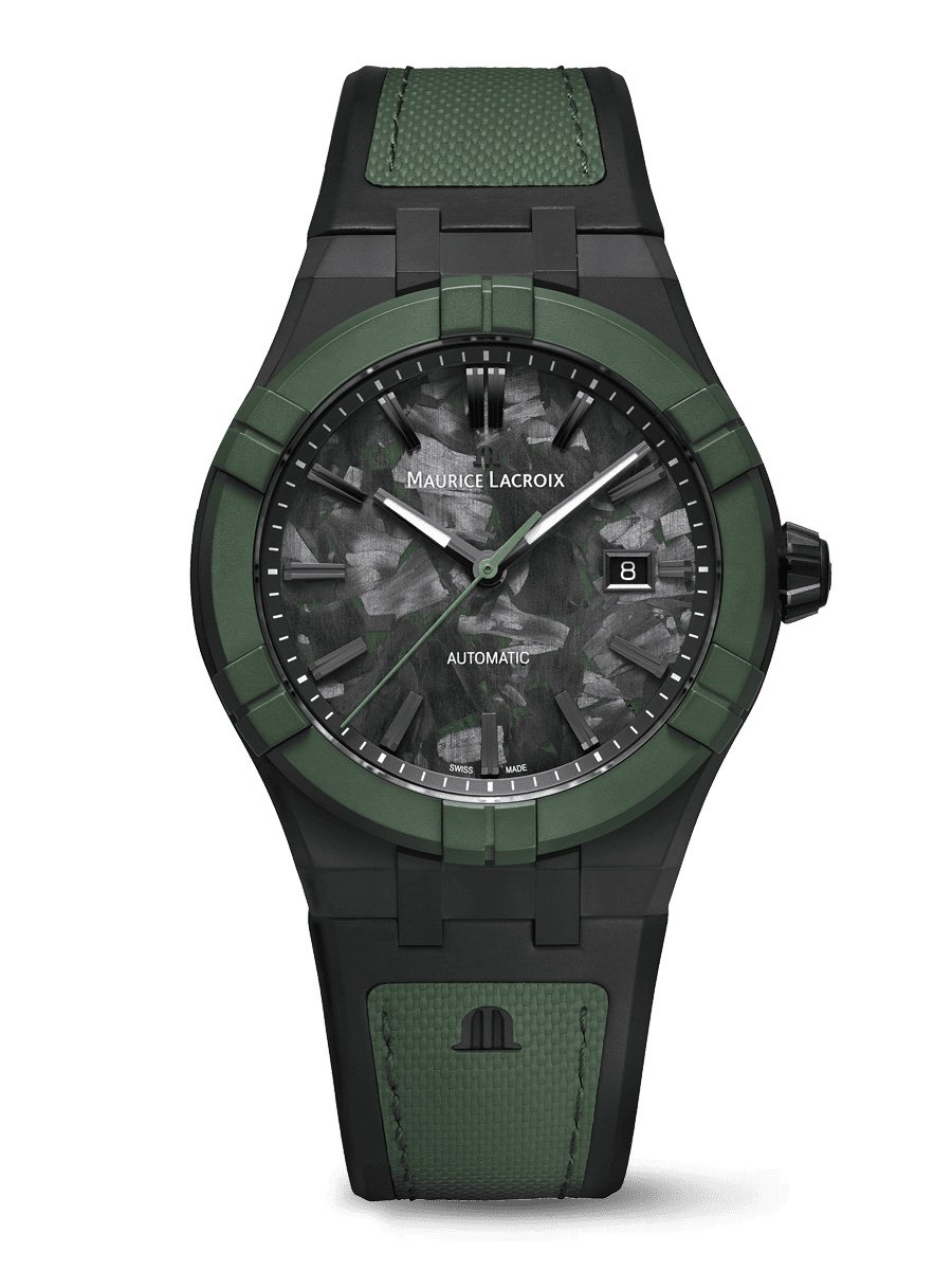 Maurice Lacroix AIKON-IC Frozen Carbon Deep Forest: Front