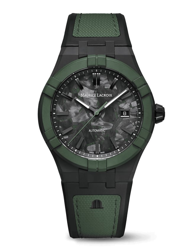 Maurice Lacroix AIKON-IC Frozen Carbon Deep Forest: Front