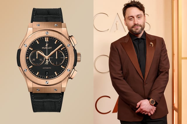 Kieran Culkin and Hublot Classic Fusion Chronograph King Gold 42mm 