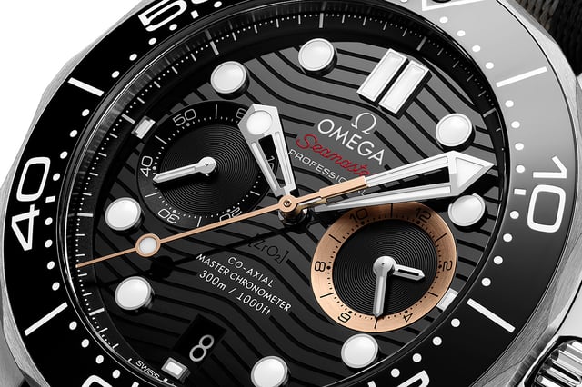 Omega Seamaster Diver 300M Chronograph 007 First Sight 210.32.44.51.01.002, dial