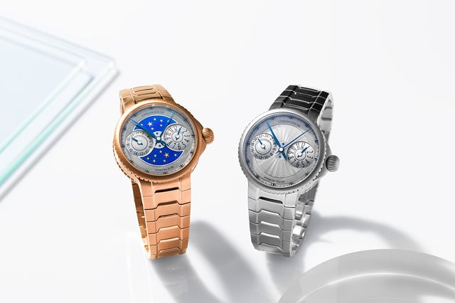 Chronoswiss: Pulse GMT Enamel Sky Gold and Pulse GMT Silver Guilloche, title