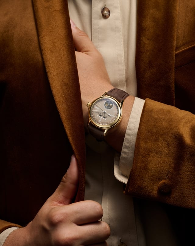 Laurent Ferrier Classic Moon Dusk wrist shot