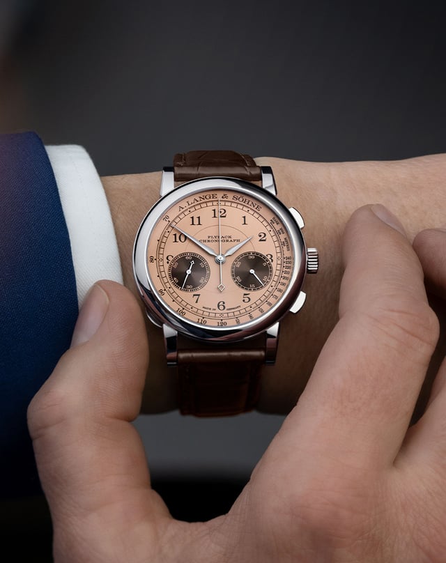 A. Lange & Söhne 1815 Chronograph Hampton Court Edition, luxury chronograph with in-house caliber and leather strap
