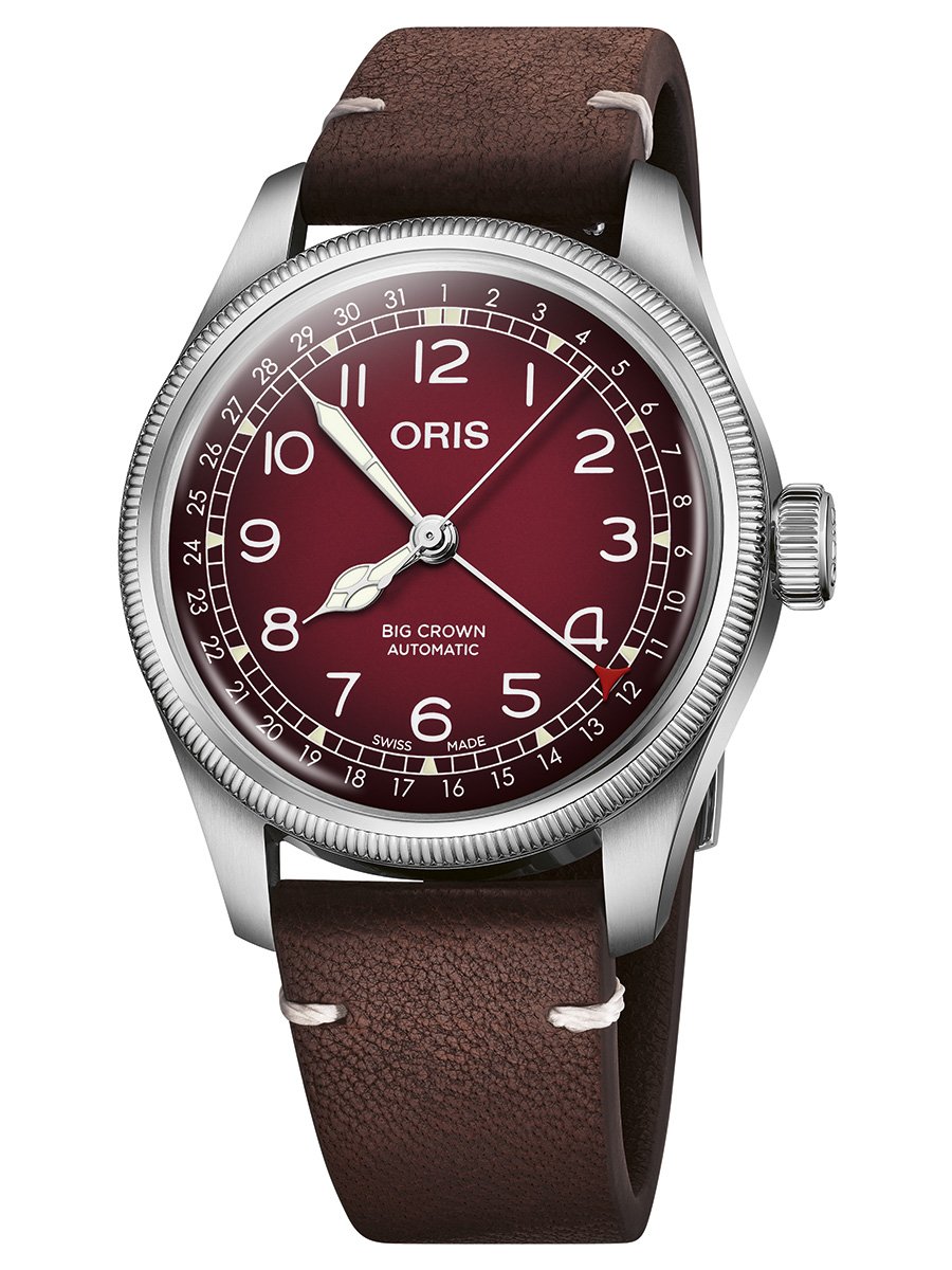 Oris x Cervo Volante Big Crown Pointer Date Burgundy: Front
