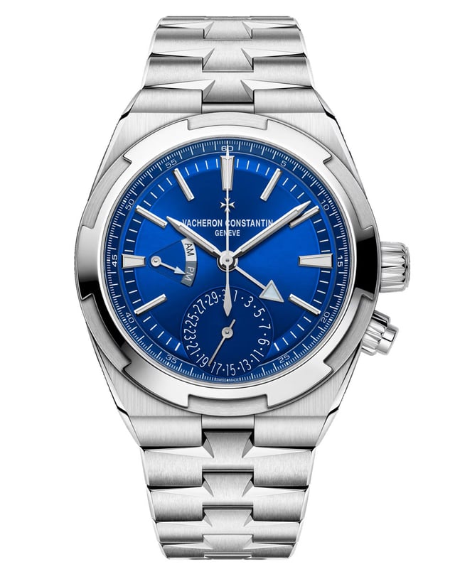 Vacheron Constantin: Overseas Dual Time stainless steel with blue dial