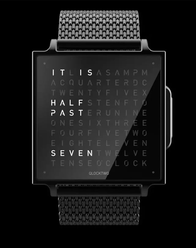Qlocktwo W, unique watch with word time display