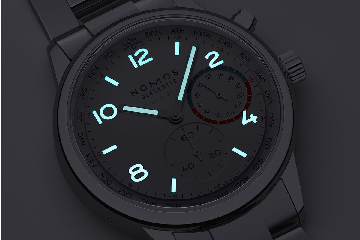 Nomos Glashütte Club Sport neomatik Worldtimer, night