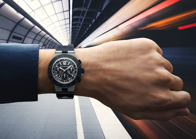 Bulgari Titanio Chronograph: wrist, title