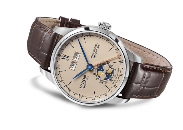 Union Glashütte 1893 Johannes Dürrstein Edition „Doppelmondphase“: Front