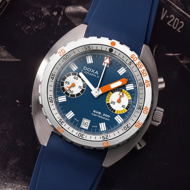 Doxa SUB 200 T.GRAPH II, blue: dial