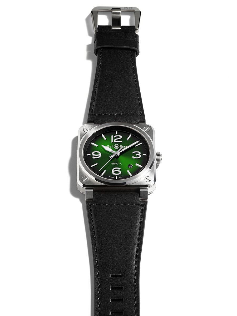Bell & Ross: BR-03 Green Steel, lying