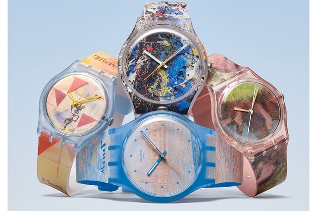 Swatch x Guggenheim, four watches, title