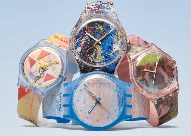 Swatch x Guggenheim, four watches, title