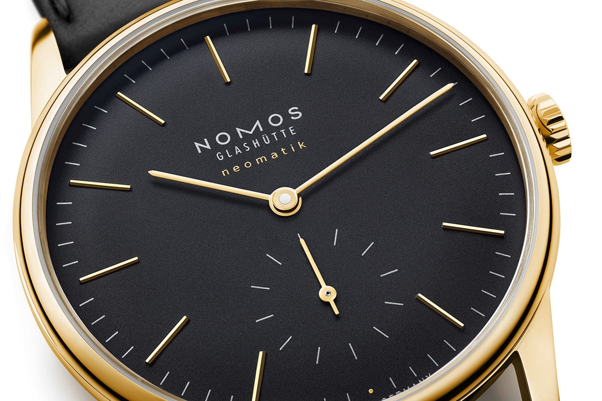 Nomos Glashütte Orion Gold neomatik new black: dial