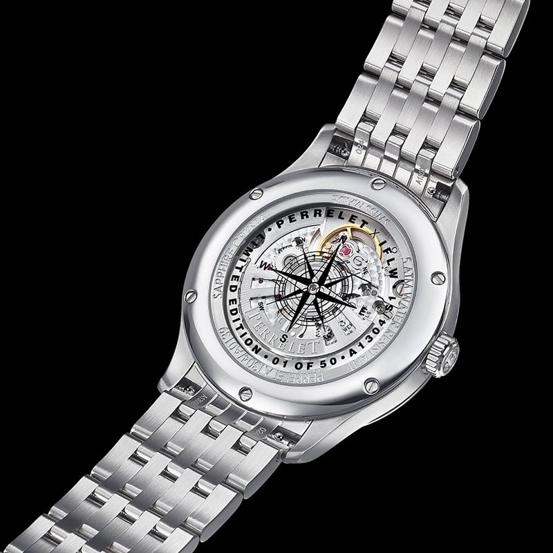 Perrelet x IFL Watches Weekend GMT Atlas: case back
