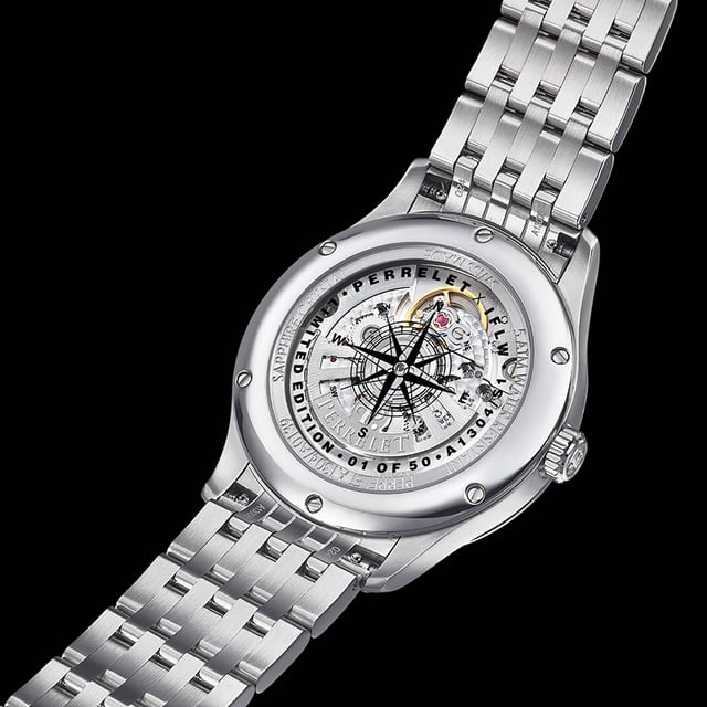 Perrelet x IFL Watches Weekend GMT Atlas: case back