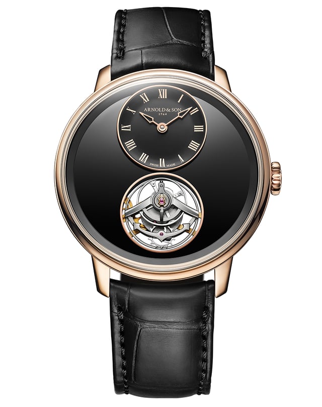 Arnold & Son – Ultrathin Tourbillon Onyx, elegant dress watch with tourbillon and onyx dial