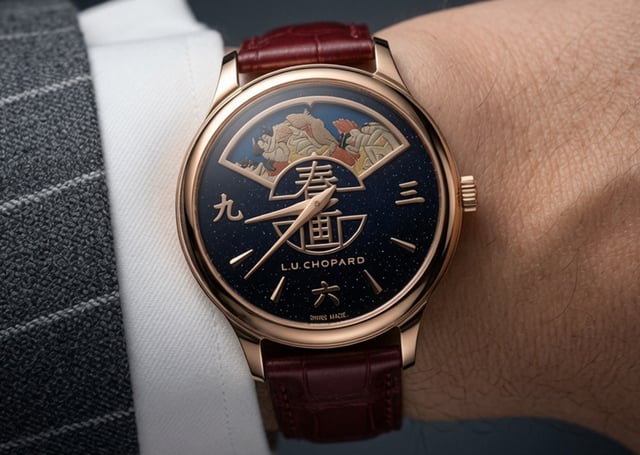 WatchTime-Chopard-L.U.C-Essence-of-Shunga: wrist, title