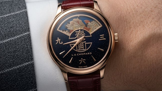 WatchTime-Chopard-L.U.C-Essence-of-Shunga: wrist, title