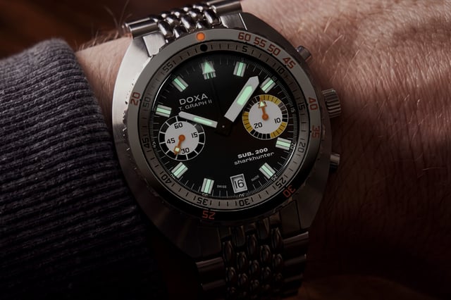 Doxa SUB 200 T.GRAPH II, black: wrist