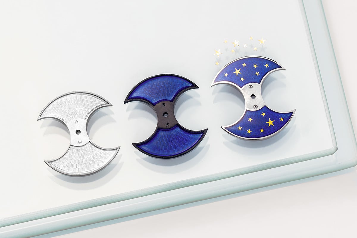 Chronoswiss Pulse GMT Enamel Sky Gold, dial blanks