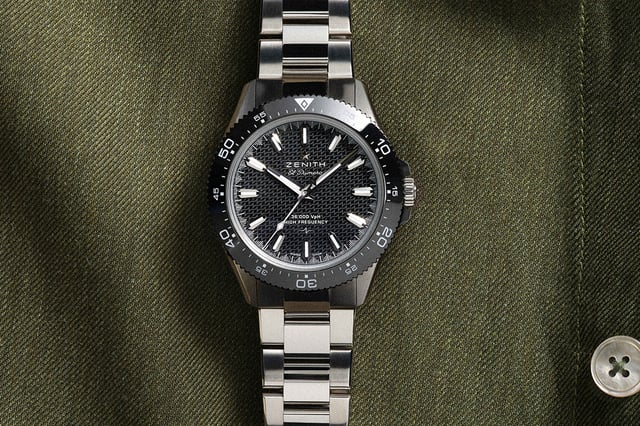 Zenith Chronomaster Solo Sport, steel watch on fabric