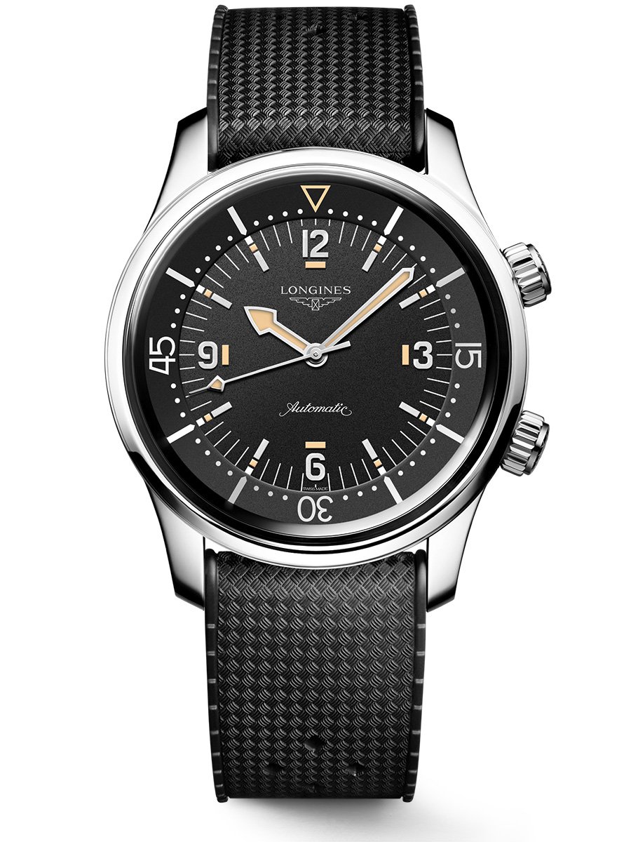 Longines Legend Diver 59 L3.795.4.59.9, Front with rubber strap