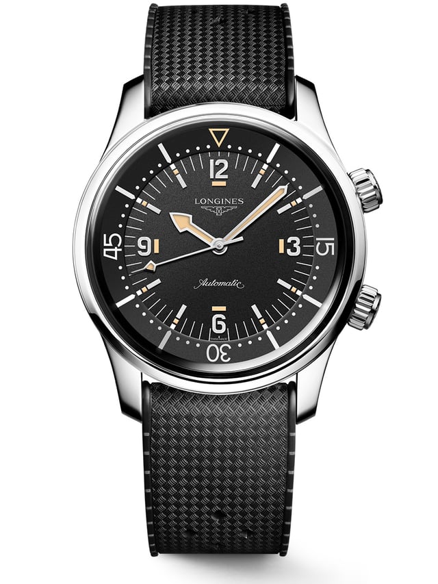 Longines Legend Diver 59 L3.795.4.59.9, Front with rubber strap